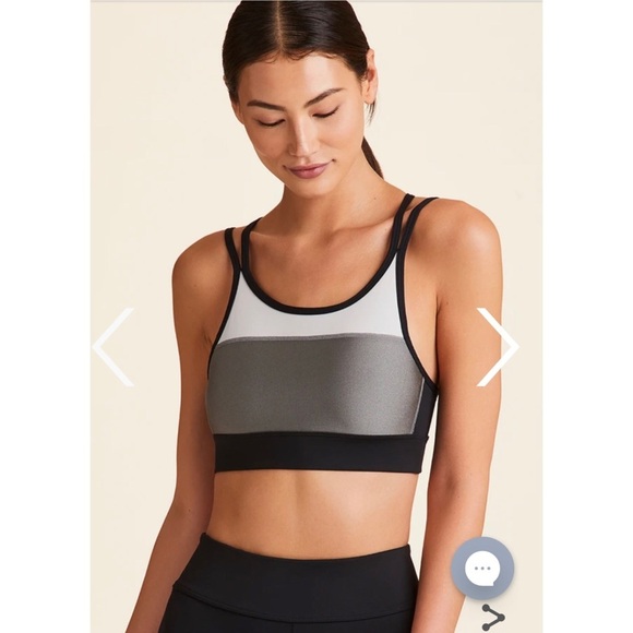 $75 Alala Aurora Sports Bra in Black/Gunmetal Size Small Luxury Athleisure - Picture 2 of 14